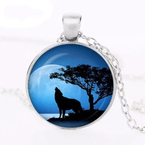 Collar colgante animal salvaje lobo aullador solitario + bolsa de regalo gratuita - Imagen 1 de 3