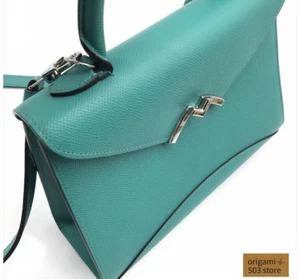 Bolso Bandolera Moynat Gabriel 25 SV Hardware Cuero 2 Vías Hombro de Mano Verde - Imagen 1 de 13