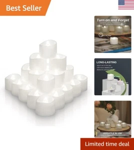 24Pcs Tea Lights - 6 Hours Timer - Battery Operated - Long-Lasting - White - Picture 1 of 10