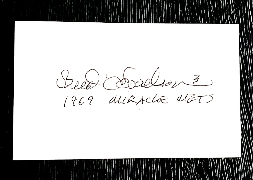 BUD HARRELSON added "69 MIRACLE METS" NY METS SIGNED AUTOGRAPHED INDEX CARD 3X5 - Image 1 of 1