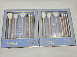 Confezione 2 Pennelli Trucco Holler and Glow Set 7 Pezzi Blend It Out Ventaglio Guance Ombretto - Foto 1 di 7