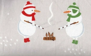 Juego de sábanas franela king fogata esquí muñecos de nieve gris 4p novedad cabaña bola de nieve - Imagen 1 de 4