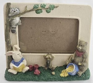 Burnes Kinder Bilderrahmen - "Hase & Bär" (1991) - Keramik, 3D Waldszene - Bild 1 von 14