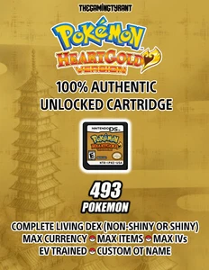 Authentic Unlocked Pokemon HeartGold - All 493 Pokemon, Max Items and Money - Picture 1 of 13