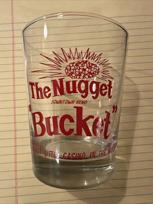 The Nugget Bucket Reno NV Casino Vintage Cocktail Glass 16oz Double Rocks - Image 1 of 2