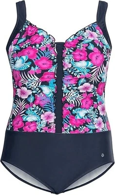 Sheego Badeanzug Schwimmanzug Bademode blau gemustert 904 (732) (2 101) - Bild 1 von 4