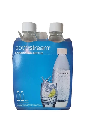 Garrafas carbonatadoras Soda Stream pacote com 2 1 litro branco fino - Imagem 1 de 2