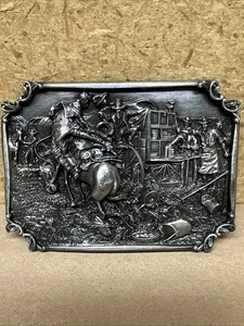 Hebilla de cinturón Western bronceado para desayuno Siskiyou CM Russell vintage #5807 retirado - Imagen 1 de 3