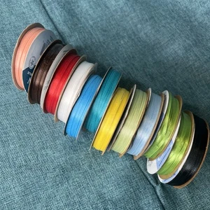 Offray Ribbon Lot 12 rolls  of 1/8 & 1/4 Inch at 10 yards a roll - Picture 1 of 10