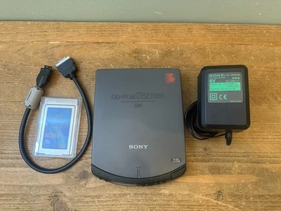 NEW - Sony CD-ROM Discman Portable Drive PRD-650 with PCMCIA SCSI Card + Cables - Image 1 of 4