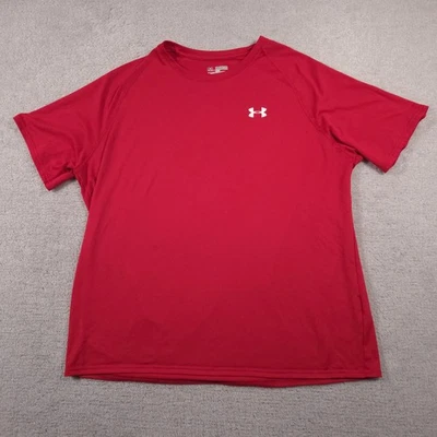 Under Armour Shirt Mens 2XL Red HeatGear Loose Short Sleeve Athletic Performance - Image 1 of 4