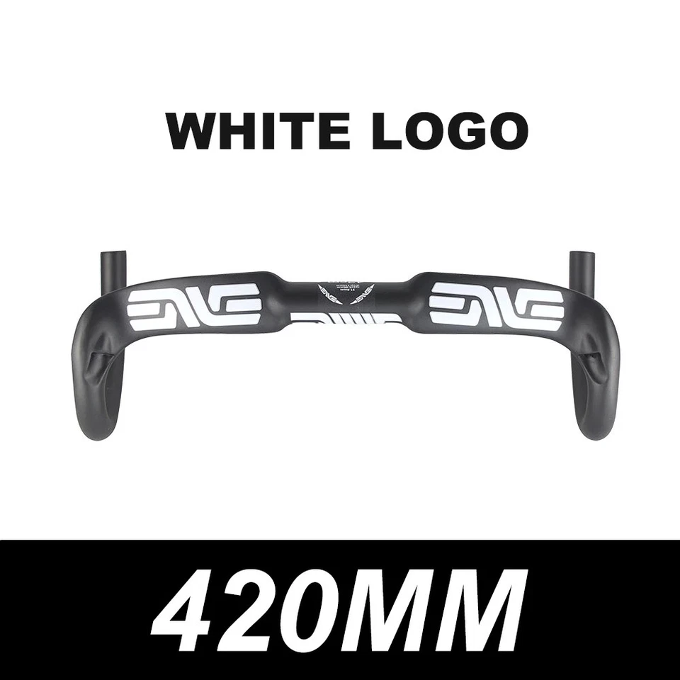 Manillar de fibra de carbono para bicicleta de carretera 31,8 mm negro brillo acabado mate 380-440 mm Foto 1 de 4