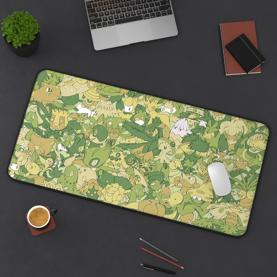 Grass Types Pokemon Gaming Desk Mat Mouse Pad Playmat - Image 1 of 1