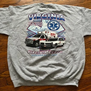 Felpa GIldan Virginia Beach vigili del fuoco squadra soccorso emergenza grigia taglia XL - Foto 1 di 10