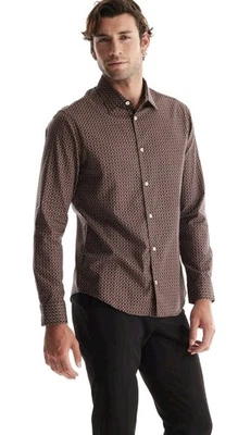 PANNO MORBIDO Camicia Uomo Collo Punta Morbida Media Navy City Grid Tessuto Italiano - Immagine 1 di 2