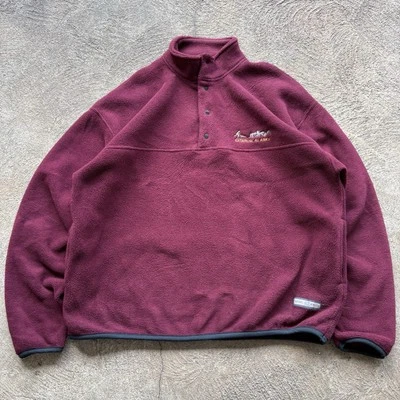 Vintage Russell Athletic Button Embroidered Red Men’s Large USA Fleece Jacket - Image 1 of 4