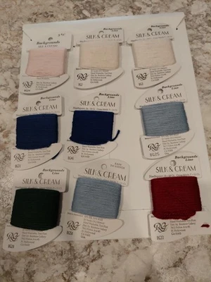 Lote de 9 hilos de punta de aguja de seda y crema Rainbow Gallery   Foto 1 de 4