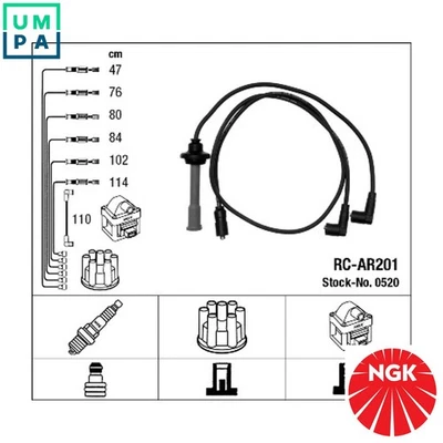 IGNITION CABLE KIT 0520 FOR ALFA ROMEO AR01911/01648/01646 2.5L AR61501 3.0L 75 - Image 1 of 4