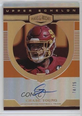 2020 Plates & Patches Rookie Upper Echelon Orange 74/75 Chase Young Auto RC - Image 1 of 3