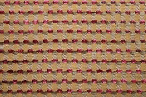 Fabric Remnant: Woven Raised Dot in in Wine & Gray on Medium Brown Back - Picture 1 of 3