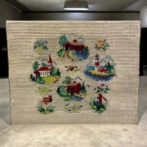 Quadro punto ago punti di riferimento Vermont vintage anni 50 completo montato 10” x 8” - Foto 1 di 9