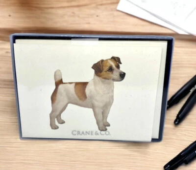 10 Jack Russell Terrier Dog Natural White Crane & Co Note Cards/Envelopes 4x 5.5 - Image 1 of 4