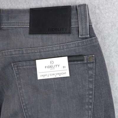 Fidelity Jimmy Slim Straight Fulton Black (Gray) Stretch Casual Denim Mens 31x36 - Image 1 of 4