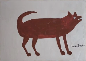 Bill Traylor Signed Outsider Folk Art Painting on Canvas - African American Art - Picture 1 of 4