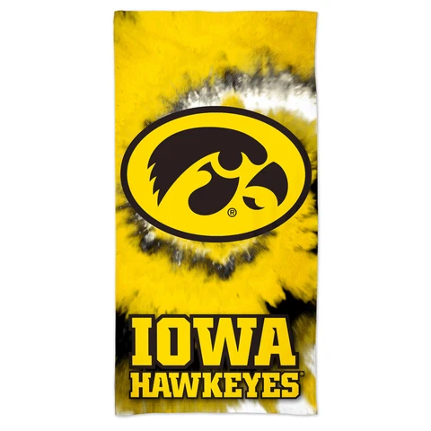 WinCraft Iowa Hawkeyes 60'' x 30'' Tie-Dye Spectra Beach Towel Cover