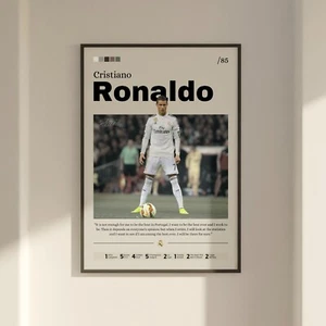 Cristiano Ronaldo poster, Real Madrid fan gift, Football print, Ronaldo Fan Gift - Picture 1 of 10