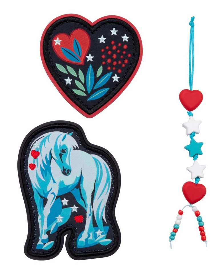 Scout Funny Snaps Move 3er Set Schulranzen-Zubehör White Unicorn rot weiß Neu - Bild 1 von 1