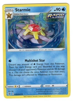 Pokemon TCG Starmie Fusion Strike 053/264 Regular Holo Rare Card NM - Image 1 of 2
