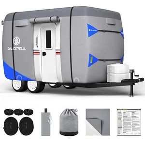 Fiberglass Travel Trailer Cover Fits 13' - 16' Trailers, Anti-Tear 7 Layer Top - Picture 1 of 6