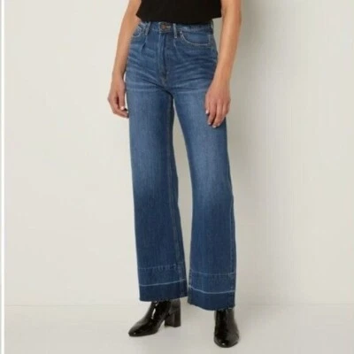 Articles of Society Soho Justine Wide Leg Raw Hem Wide Leg Jeans Size 30 Boho - Image 1 of 4