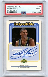 1999 UPPER DECK RETRO AUTOGRAFO INCREDIBILE AUTO #JR JALEN ROSE PSA 9 PACERS - Foto 1 di 2