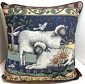 Vintage The RUG Barn Wandteppich Deko Dekokissen Der Herr ist mein Hirte signiert - Bild 1 von 10