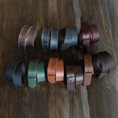 Ремень ручной работы мужской из лицевой кожи ремень без пряжки ширина 1,5 дюйма сделано в США - Изображение 1 из 4