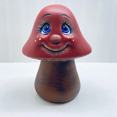 Керамическое забавное украшение для гриба на лицо для двора 8 дюймов - Изображение 1 из 4