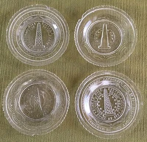 Scarce LOT (4) Different Flint Glass Historical BUNKER HILL Monument CUP PLATES - Picture 1 of 4