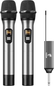 TONOR Wireless Microphone, UHF Dual Cordless Metal Dynamic Mic System (TW630) - Picture 1 of 9