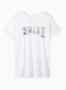 Torrid Cotton Spice Girls Classic Fit Crew Top White 00 M/L 10 #B05243 - Picture 1 of 4