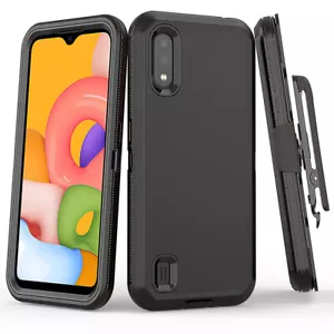 For Samsung Galaxy A01 Case Shockproof Rugged Belt Clip Fit Otterbox Defender - Picture 1 of 16