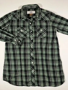 Gibson Trading Women's Plaid Pearl Snap Flannel Western Shirt Casual Size Large - Picture 1 of 6