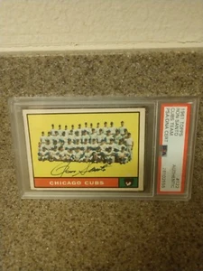 💥HOF💥RON SANTO🤩ROOKIE🌟YEAR🌟SIGNED🌟TOPPS🤩1961🤩CUBS TEAM🤩 💥PSA💥⚾️🤑⚾️🤑 - Picture 1 of 7