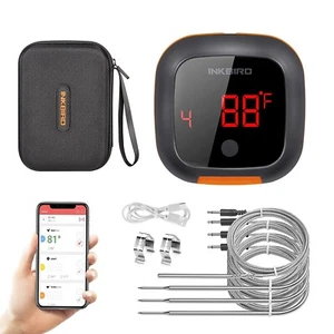 BBQ Grillthermometer Digital Bluetooth Wiederaufladbares Smoker Tragetasche APP - Bild 1 von 13