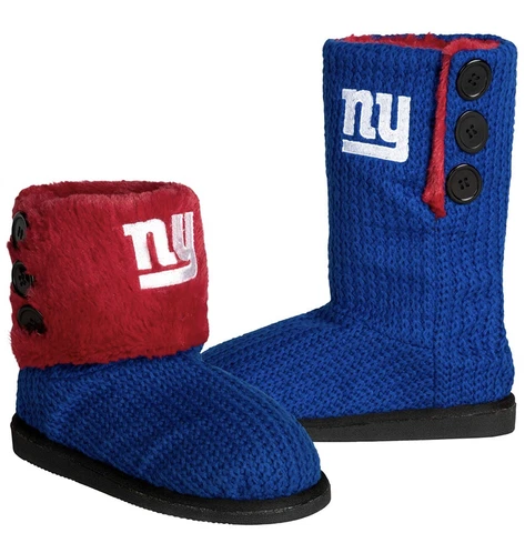 New York Giants NFL Women’s 2-Button Knit Slipper Boots, Size S (5/6) NWT Cover