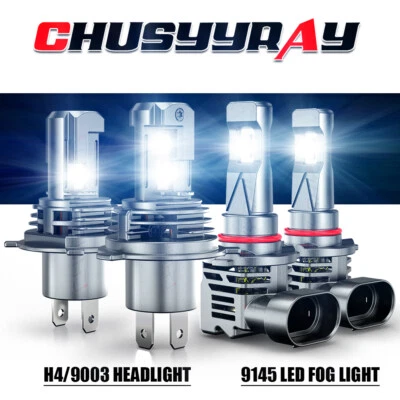 Kit de faros LED Hi-Lo + bombillas antiniebla H4+9145 Fit 2003-2004 Ford Focus Combo Foto 1 de 4