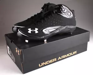 New Men's UA Under Armour Yard III Mid ST Baseball Cleats Black Size 16 1229390 - Picture 1 of 8