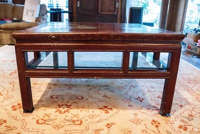 Antigua mesa de centro china cuadrada de dos niveles Foto 1 de 4