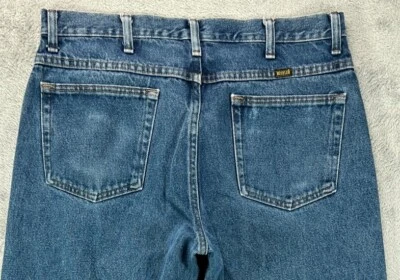 Vintage 80s RUSTLE Mens 36x29 Jeans Cowboy Blue Jeans Western Stone Wash Mexico - Image 1 of 4